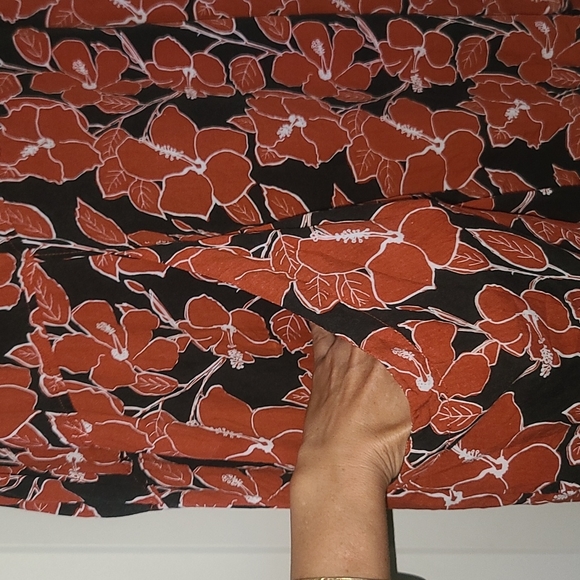Acacia Mana mid pacific dress black red hibiscus print P XS rare! - Picture 12 of 16